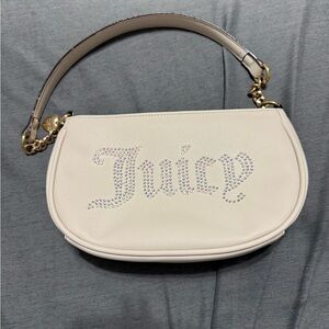 Juicy Couture White Shoulder Bag with Gold Accents